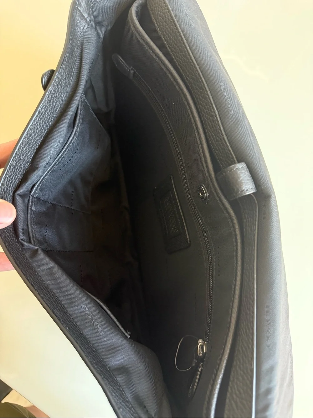Coach Black Pebbled Leather Messenger